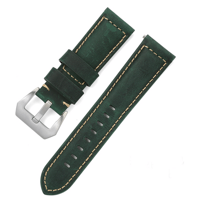ROAN Straps | Handmade  Black Italian Leather Watch Strap - Premium Artisanal Watch Band (20mm 22mm 24mm)