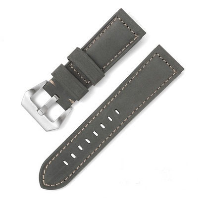 ROAN Straps | Handmade  Black Italian Leather Watch Strap - Premium Artisanal Watch Band (20mm 22mm 24mm)