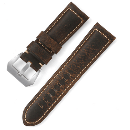 ROAN Straps | Handmade  Black Italian Leather Watch Strap - Premium Artisanal Watch Band (20mm 22mm 24mm)
