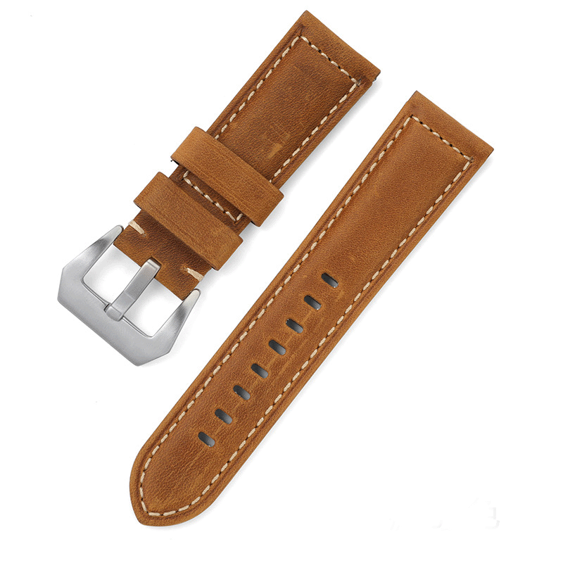 ROAN Straps | Handmade  Black Italian Leather Watch Strap - Premium Artisanal Watch Band (20mm 22mm 24mm)