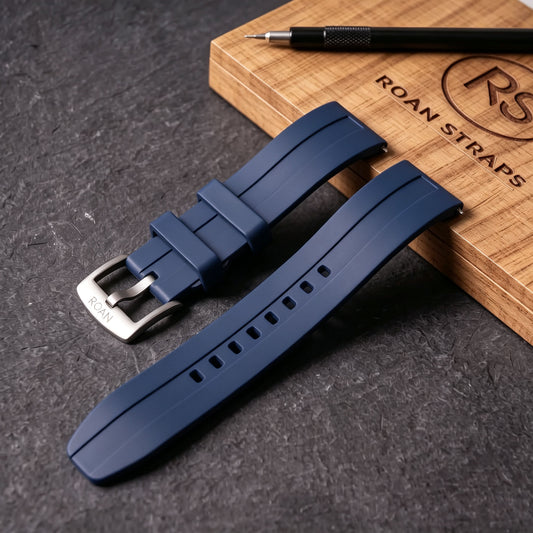 ROAN Armband | Grünes FMK Fluorkautschukarmband – Dreidimensionales Rillenliniendesign – Wasserdichtes und hochwertiges Sportarmband (20 mm, 22 mm, 24 mm)