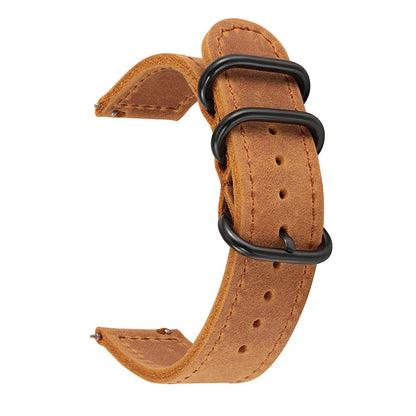 ROAN Straps | Handmade  Brown Italian Leather Watch Strap with Black Pin Buckle - Retro rugged aesthetic design (18mm 20mm 22mm)