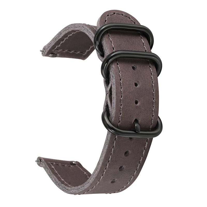 ROAN Straps | Handmade  Brown Italian Leather Watch Strap with Black Pin Buckle - Retro rugged aesthetic design (18mm 20mm 22mm)
