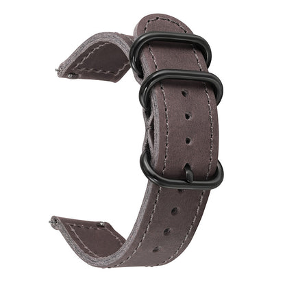 ROAN Straps | Handmade  Brown Italian Leather Watch Strap with Black Pin Buckle - Retro rugged aesthetic design (18mm 20mm 22mm)