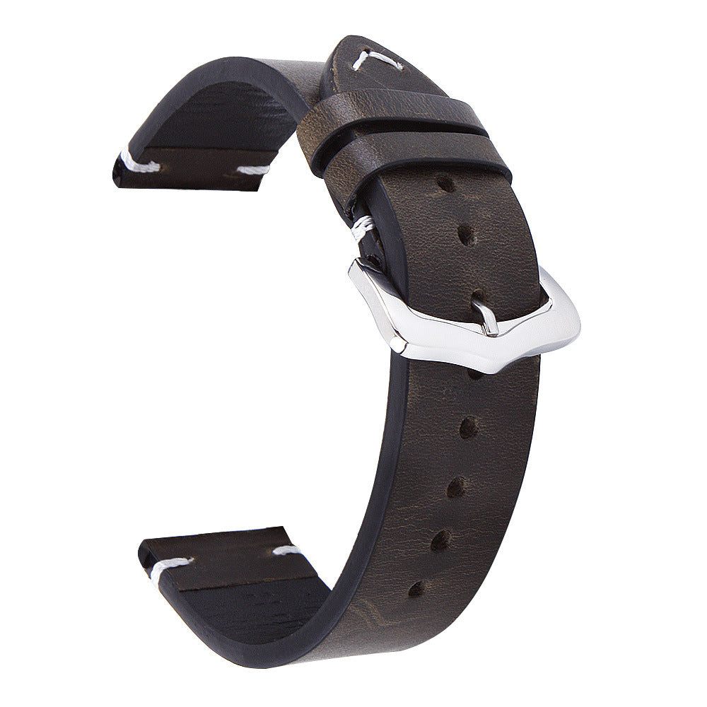 ROAN Straps | Yellowish-Brown Handmade Crazy Horse Leather Watch Strap,Vintage Genuine Leather Band（ 18mm 19mm 20mm 21mm 22mm 24mm）