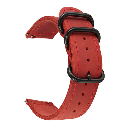 ROAN Straps | Handmade  Brown Italian Leather Watch Strap with Black Pin Buckle - Retro rugged aesthetic design (18mm 20mm 22mm)