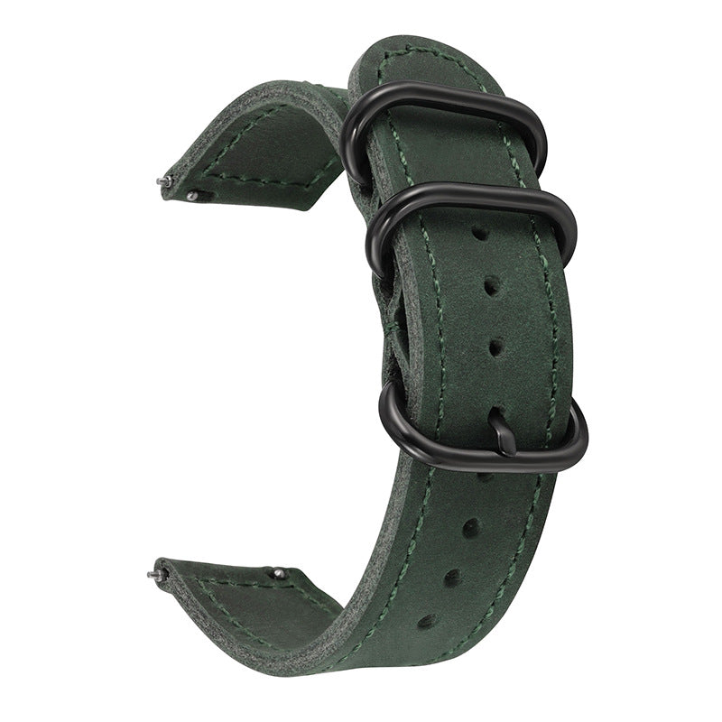 ROAN Straps | Handmade  Brown Italian Leather Watch Strap with Black Pin Buckle - Retro rugged aesthetic design (18mm 20mm 22mm)
