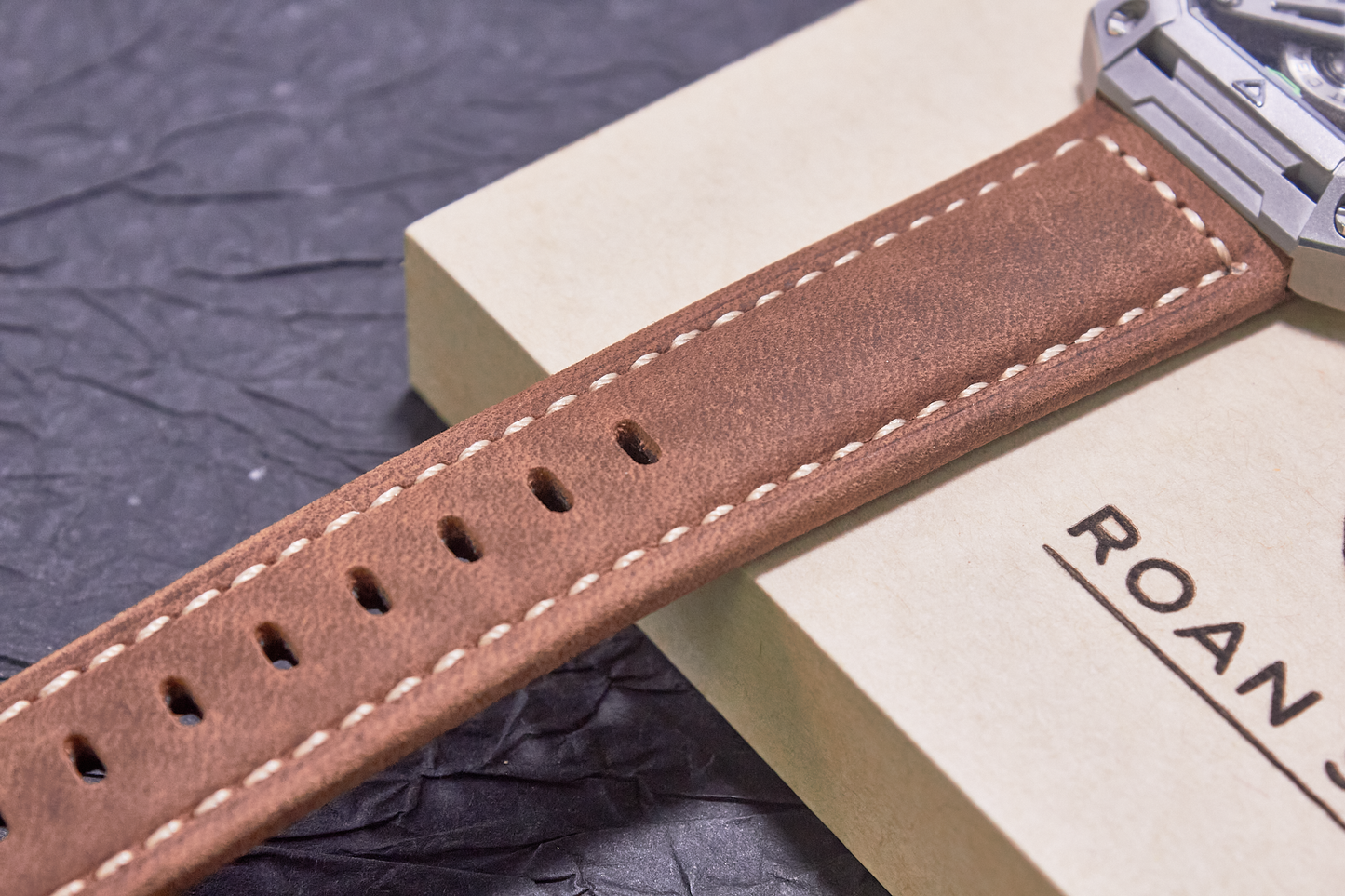 ROAN Straps | Handmade Brown Italian Leather Watch Strap - Premium Artisanal Watch Band (20mm 22mm 24mm)
