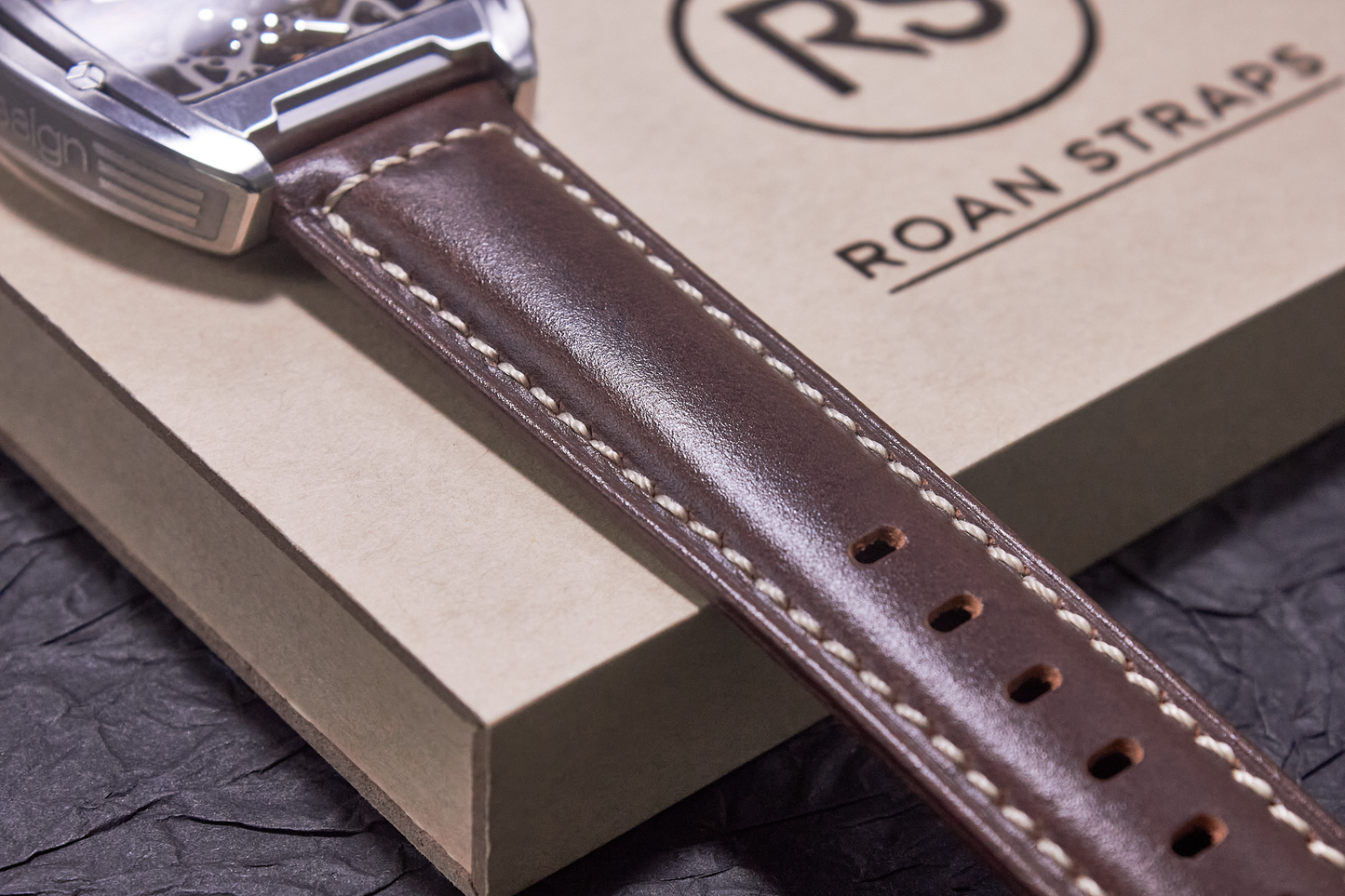 ROAN Straps  |  Dark Brown Italian Calfskin Watch Strap - Artisan Tanned & Hand-Finished（18mm 19mm 20mm 21mm 22mm）