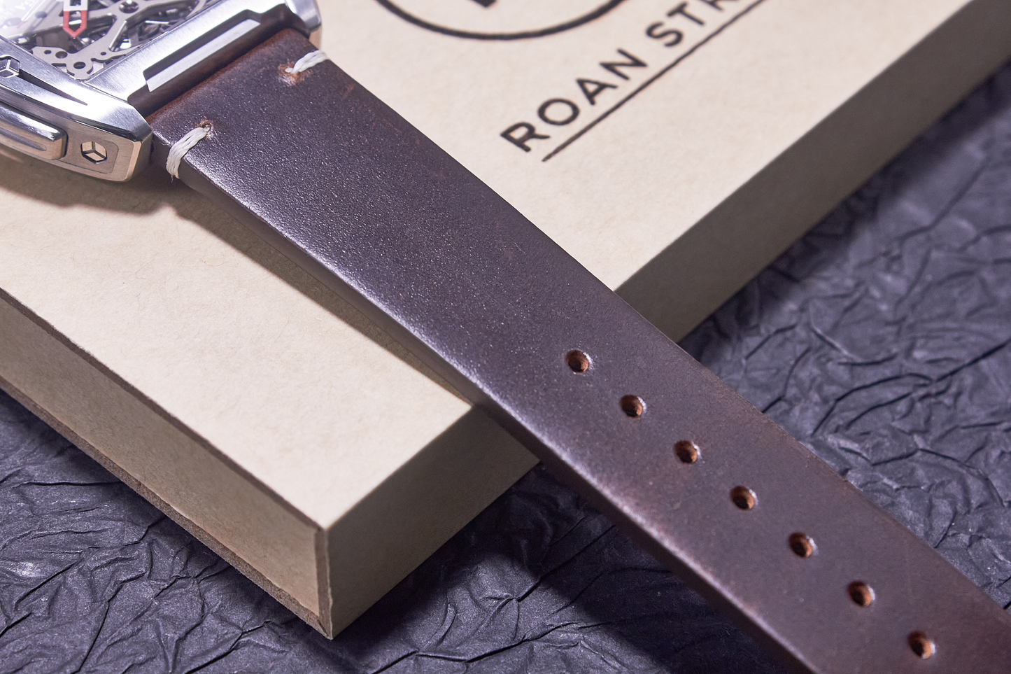 ROAN Straps | Dark Brown Handmade Crazy Horse Leather Watch Strap,Vintage Genuine Leather Band（ 18mm 19mm 20mm 21mm 22mm 24mm）