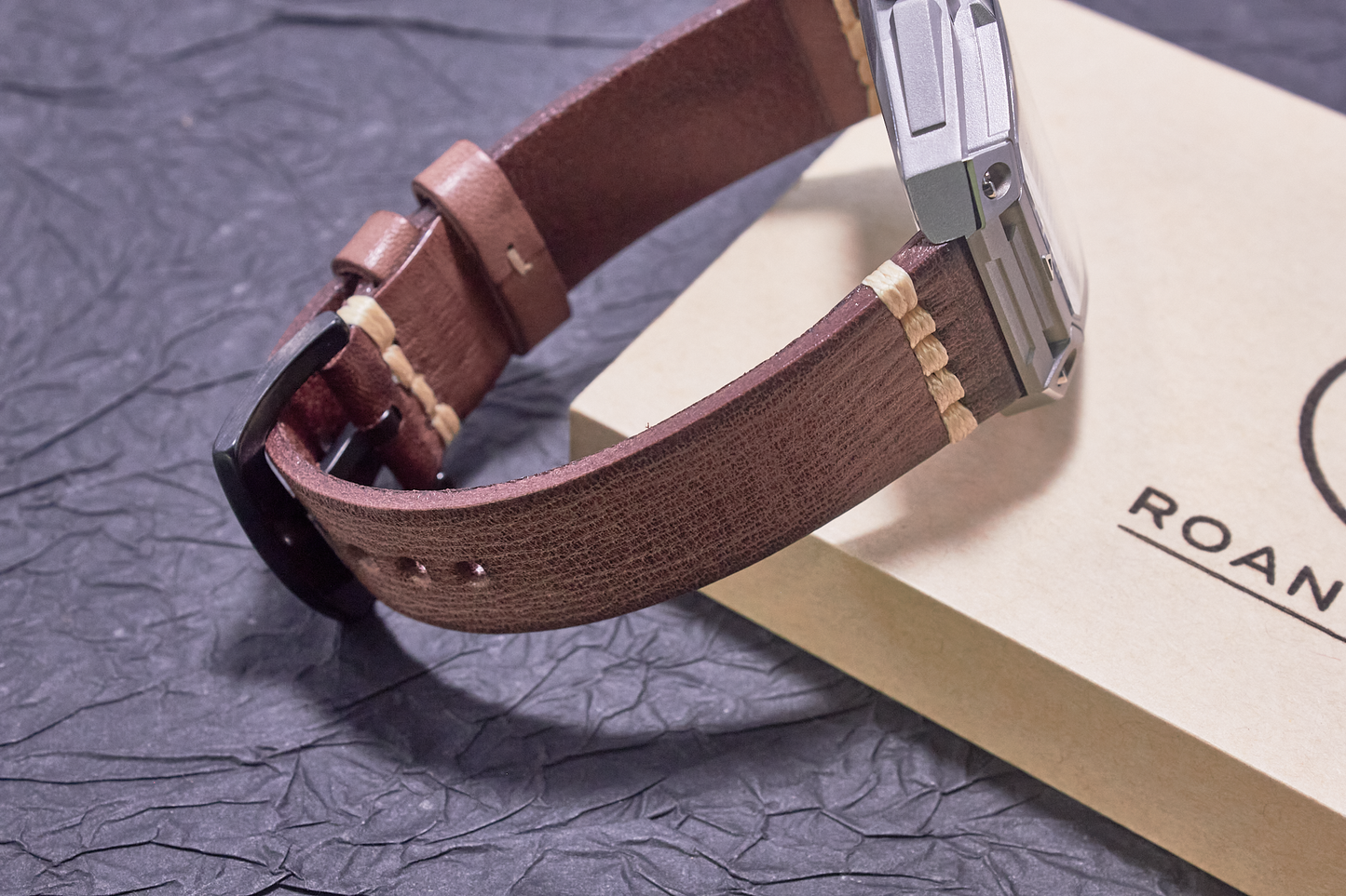 ROAN Straps | Brown Italian hand-tanned cowhide watch strap - Retro rugged style (20mm 22mm 24mm)