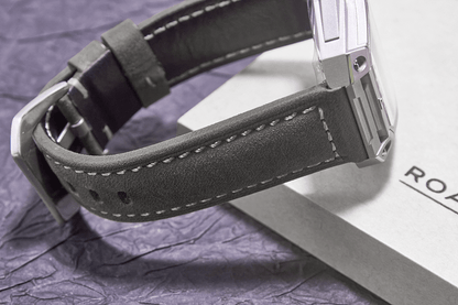 ROAN Straps | Handmade  Gray Italian Leather Watch Strap - Premium Artisanal Watch Band (20mm 22mm 24mm)