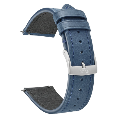 ROAN Straps | Dark Brown Italian Leather Watch Strap with Silver Pin Buckle - Handmade Artisanal Watch Band (20mm 22mm 24mm)