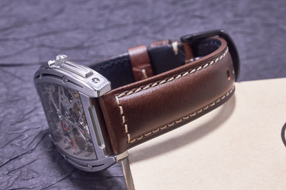 ROAN Straps  |  Dark Brown Italian Calfskin Watch Strap - Artisan Tanned & Hand-Finished（18mm 19mm 20mm 21mm 22mm）