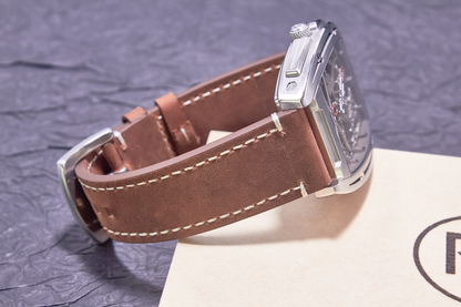 ROAN Straps | Dark Brown Italian Leather Watch Strap - Vintage Retro Design with Modern Craftsmanship（18mm 19mm 20mm 21mm 22mm 24mm)