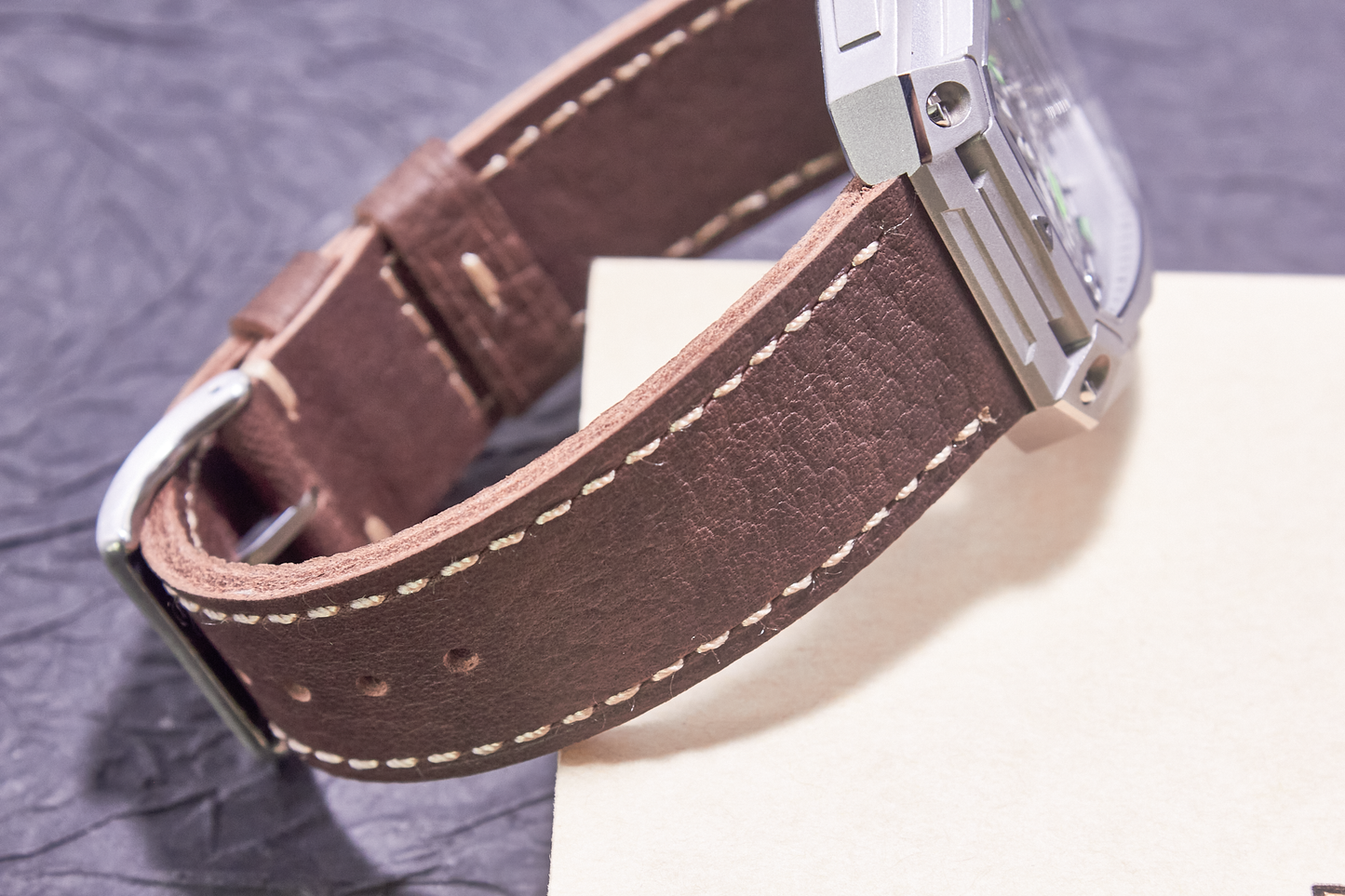 ROAN Straps  |  Dark Brown French goat leather strap -  Genuine Vintage Pull-up Leather Strap（18mm 20mm 22mm 24mm)