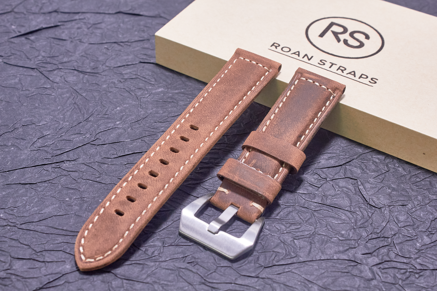 ROAN Straps | Handmade Brown Italian Leather Watch Strap - Premium Artisanal Watch Band (20mm 22mm 24mm)