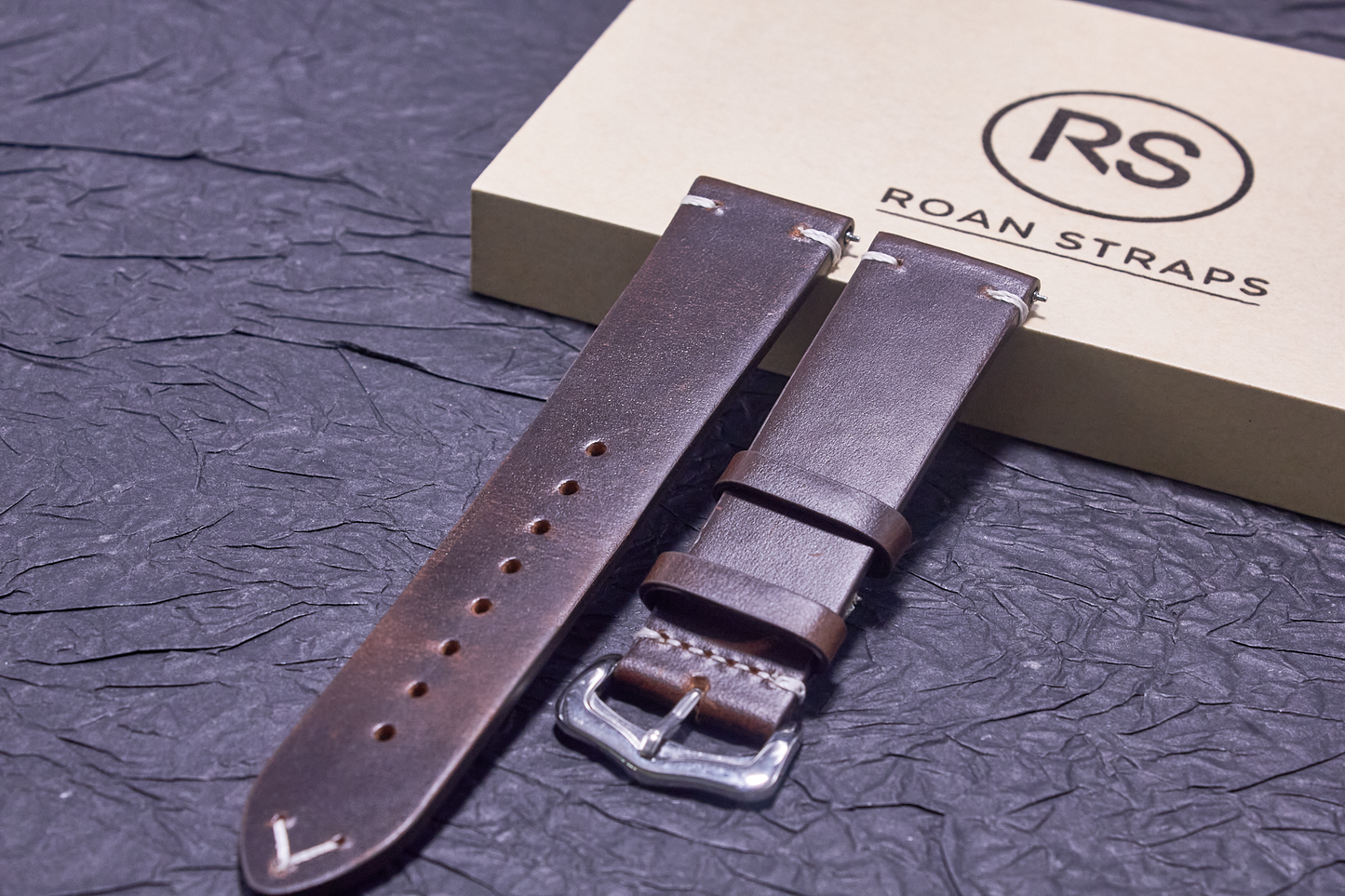 ROAN Straps | Dark Brown Handmade Crazy Horse Leather Watch Strap,Vintage Genuine Leather Band（ 18mm 19mm 20mm 21mm 22mm 24mm）