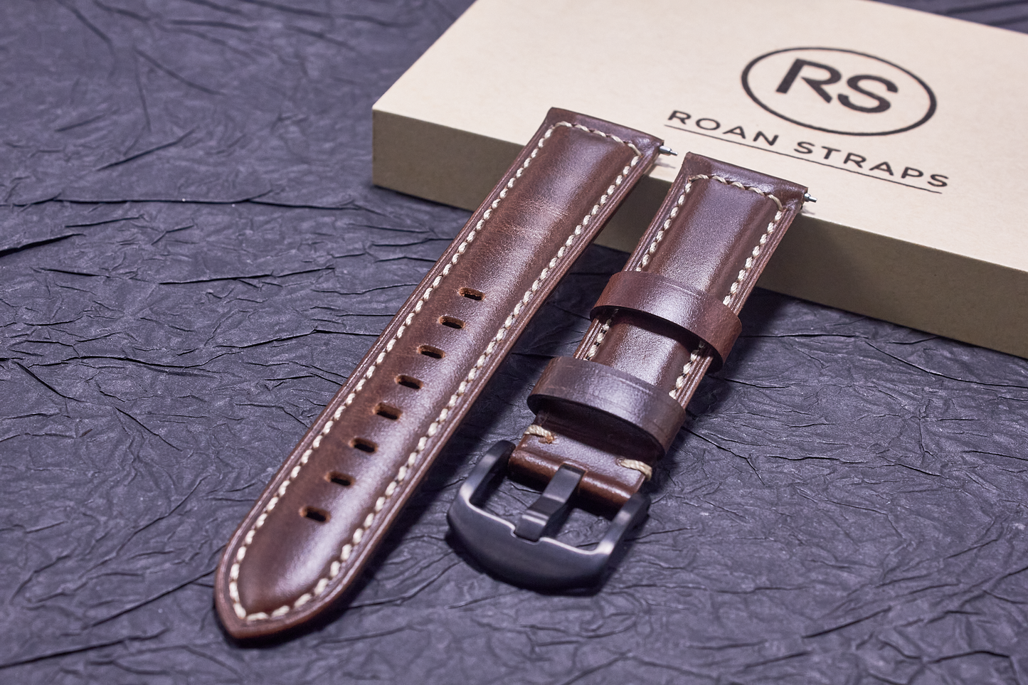 ROAN Straps  |  Dark Brown Italian Calfskin Watch Strap - Artisan Tanned & Hand-Finished（18mm 19mm 20mm 21mm 22mm）