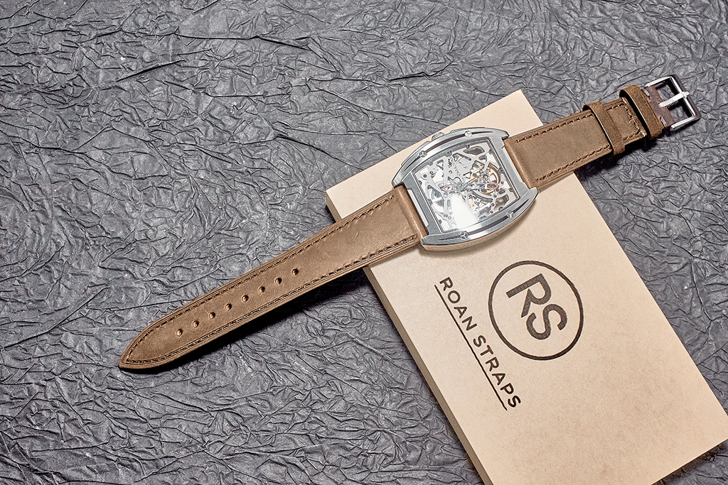 ROAN Straps | Tan Brown Italian Leather Watch Strap with Silver Pin Buckle - Handmade Artisanal Watch Band (20mm 22mm 24mm)