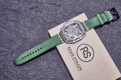 ROAN Straps | Green Italian hand-tanned cowhide watch strap - Retro rugged style (20mm 22mm 24mm)