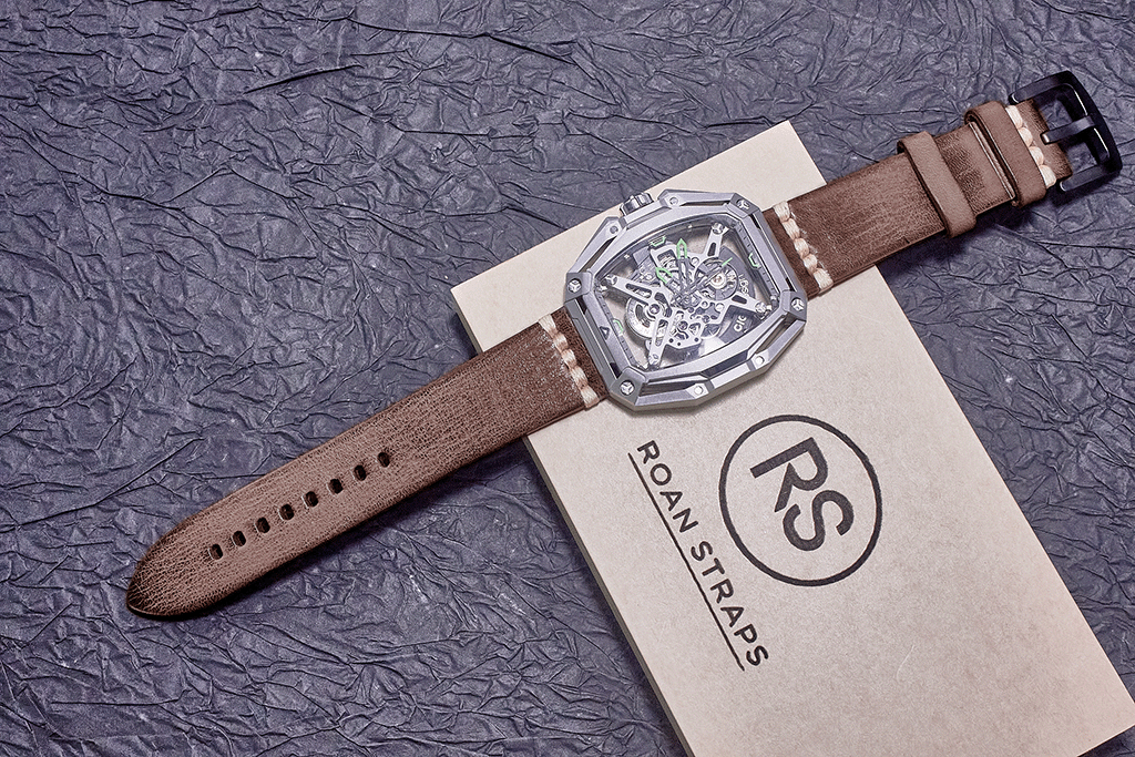 ROAN Straps | Dark Brown Italian hand-tanned cowhide watch strap - Retro rugged style (20mm 22mm 24mm)