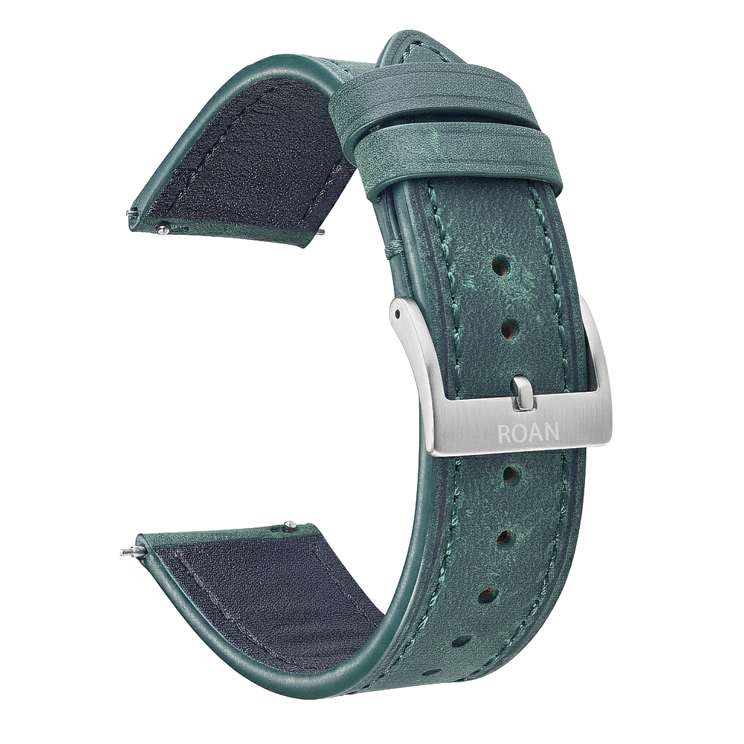 ROAN Straps | Dark Brown Italian Leather Watch Strap with Silver Pin Buckle - Handmade Artisanal Watch Band (20mm 22mm 24mm)