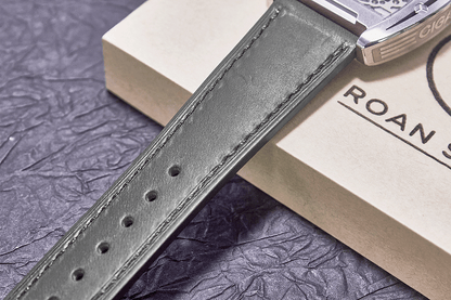 ROAN Straps | Green Italian Leather Watch Strap with Silver Pin Buckle - Handmade Artisanal Watch Band (20mm 22mm 24mm)