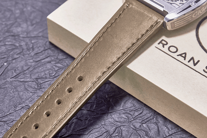 ROAN Straps | Tan Brown Italian Leather Watch Strap with Silver Pin Buckle - Handmade Artisanal Watch Band (20mm 22mm 24mm)
