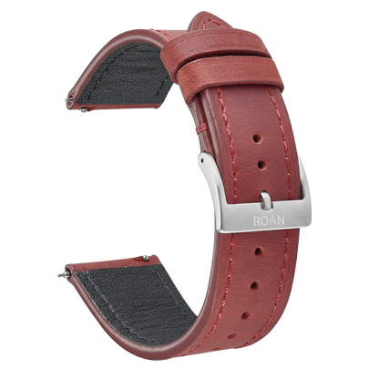 ROAN Straps | Dark Brown Italian Leather Watch Strap with Silver Pin Buckle - Handmade Artisanal Watch Band (20mm 22mm 24mm)