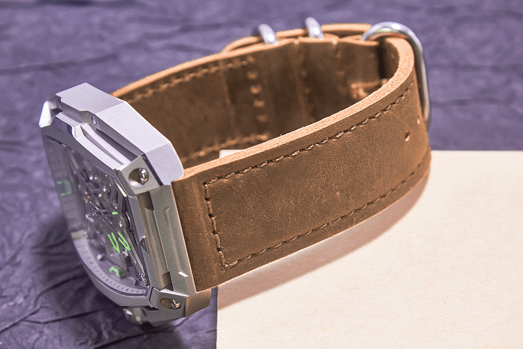 ROAN Straps | Handmade  Brown Italian Leather Watch Strap with Black Pin Buckle - Retro rugged aesthetic design (18mm 20mm 22mm)