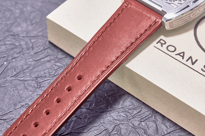 ROAN Straps | Red Italian Leather Watch Strap with Silver Pin Buckle - Handmade Artisanal Watch Band (20mm 22mm 24mm)