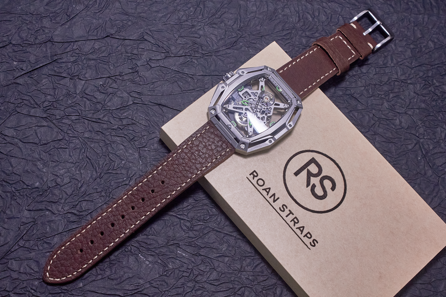 ROAN Straps  |  Dark Brown French goat leather strap -  Genuine Vintage Pull-up Leather Strap（18mm 20mm 22mm 24mm)