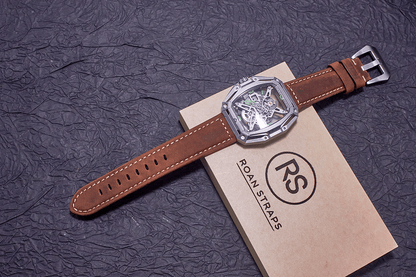 ROAN Straps | Handmade  Dark Brown Italian Leather Watch Strap - Premium Artisanal Watch Band (20mm 22mm 24mm)