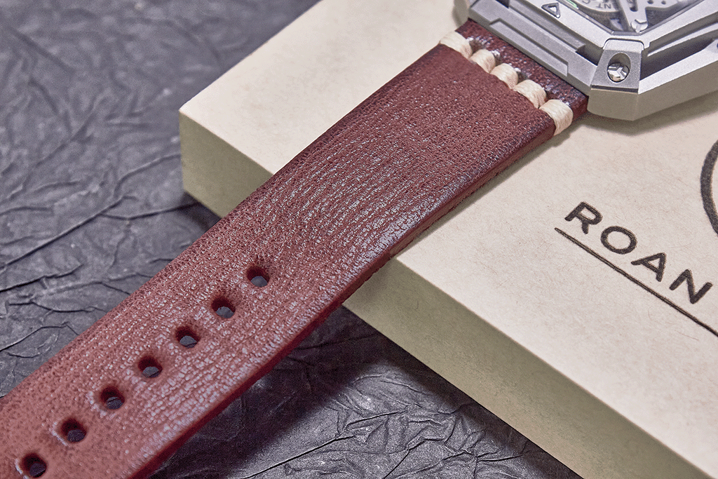 ROAN Straps | Dark Brown Italian hand-tanned cowhide watch strap - Retro rugged style (20mm 22mm 24mm)