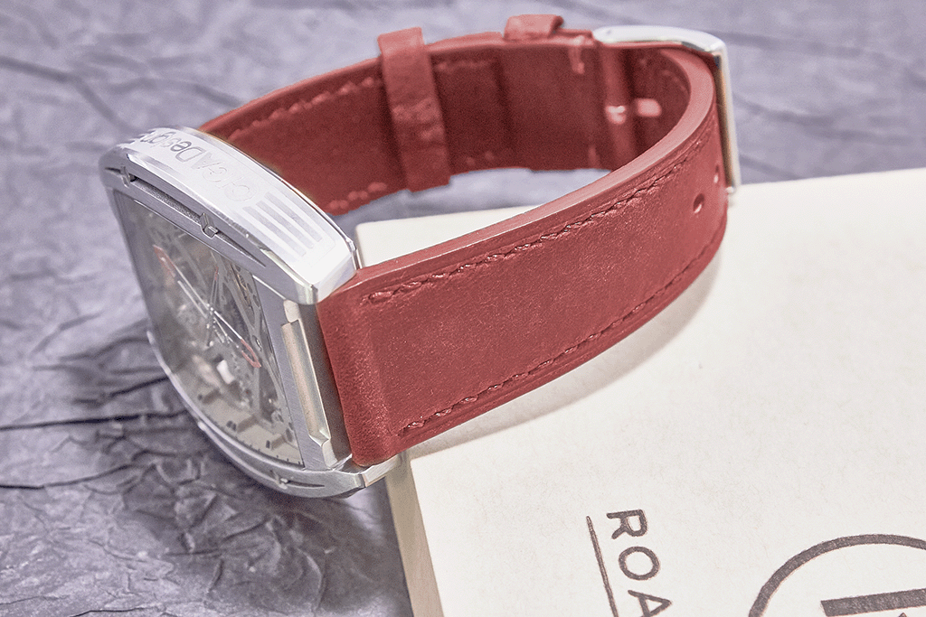 ROAN Straps | Red Italian Leather Watch Strap with Silver Pin Buckle - Handmade Artisanal Watch Band (20mm 22mm 24mm)