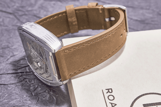 ROAN Straps | Tan Brown Italian Leather Watch Strap with Silver Pin Buckle - Handmade Artisanal Watch Band (20mm 22mm 24mm)