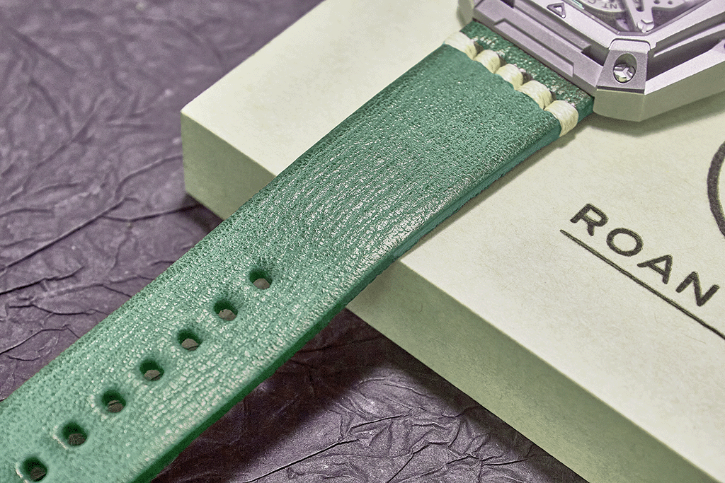 ROAN Straps | Green Italian hand-tanned cowhide watch strap - Retro rugged style (20mm 22mm 24mm)
