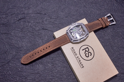 ROAN Straps | Handmade Brown Italian Leather Watch Strap - Premium Artisanal Watch Band (20mm 22mm 24mm)