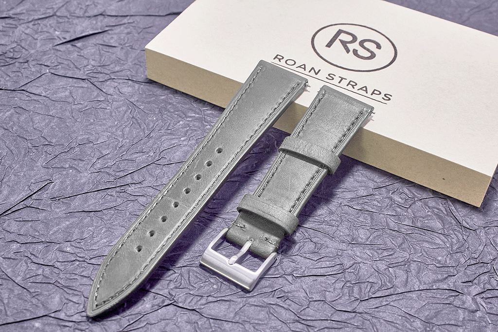 ROAN Straps | Green Italian Leather Watch Strap with Silver Pin Buckle - Handmade Artisanal Watch Band (20mm 22mm 24mm)