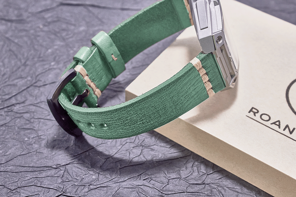 ROAN Straps | Green Italian hand-tanned cowhide watch strap - Retro rugged style (20mm 22mm 24mm)