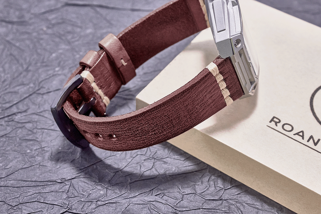 ROAN Straps | Dark Brown Italian hand-tanned cowhide watch strap - Retro rugged style (20mm 22mm 24mm)