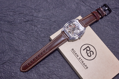ROAN Straps  |  Dark Brown Italian Calfskin Watch Strap - Artisan Tanned & Hand-Finished（18mm 19mm 20mm 21mm 22mm）