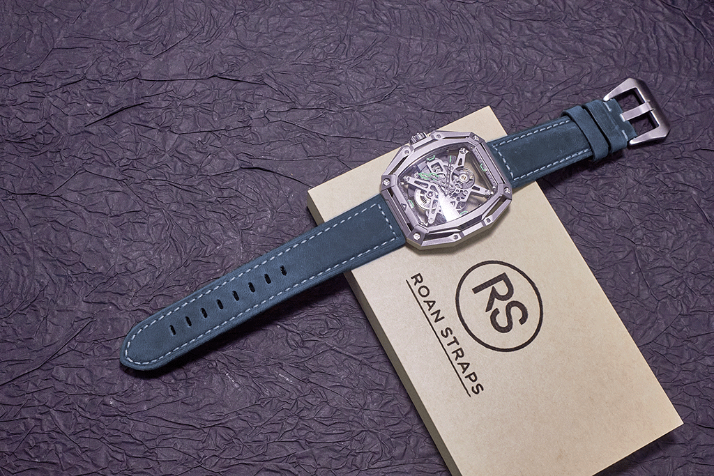 ROAN Straps | Handmade  Blue Italian Leather Watch Strap - Premium Artisanal Watch Band (20mm 22mm 24mm)
