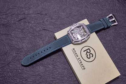 ROAN Straps | Handmade  Blue Italian Leather Watch Strap - Premium Artisanal Watch Band (20mm 22mm 24mm)