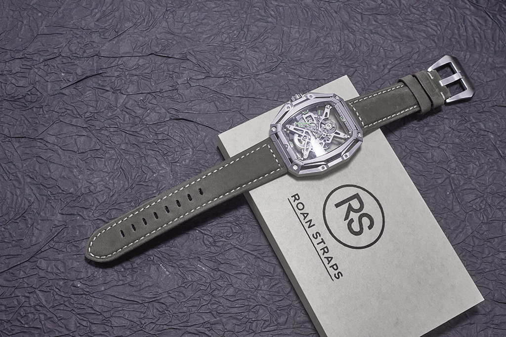 ROAN Straps | Handmade  Gray Italian Leather Watch Strap - Premium Artisanal Watch Band (20mm 22mm 24mm)