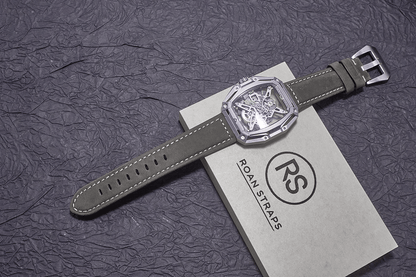 ROAN Straps | Handmade  Gray Italian Leather Watch Strap - Premium Artisanal Watch Band (20mm 22mm 24mm)