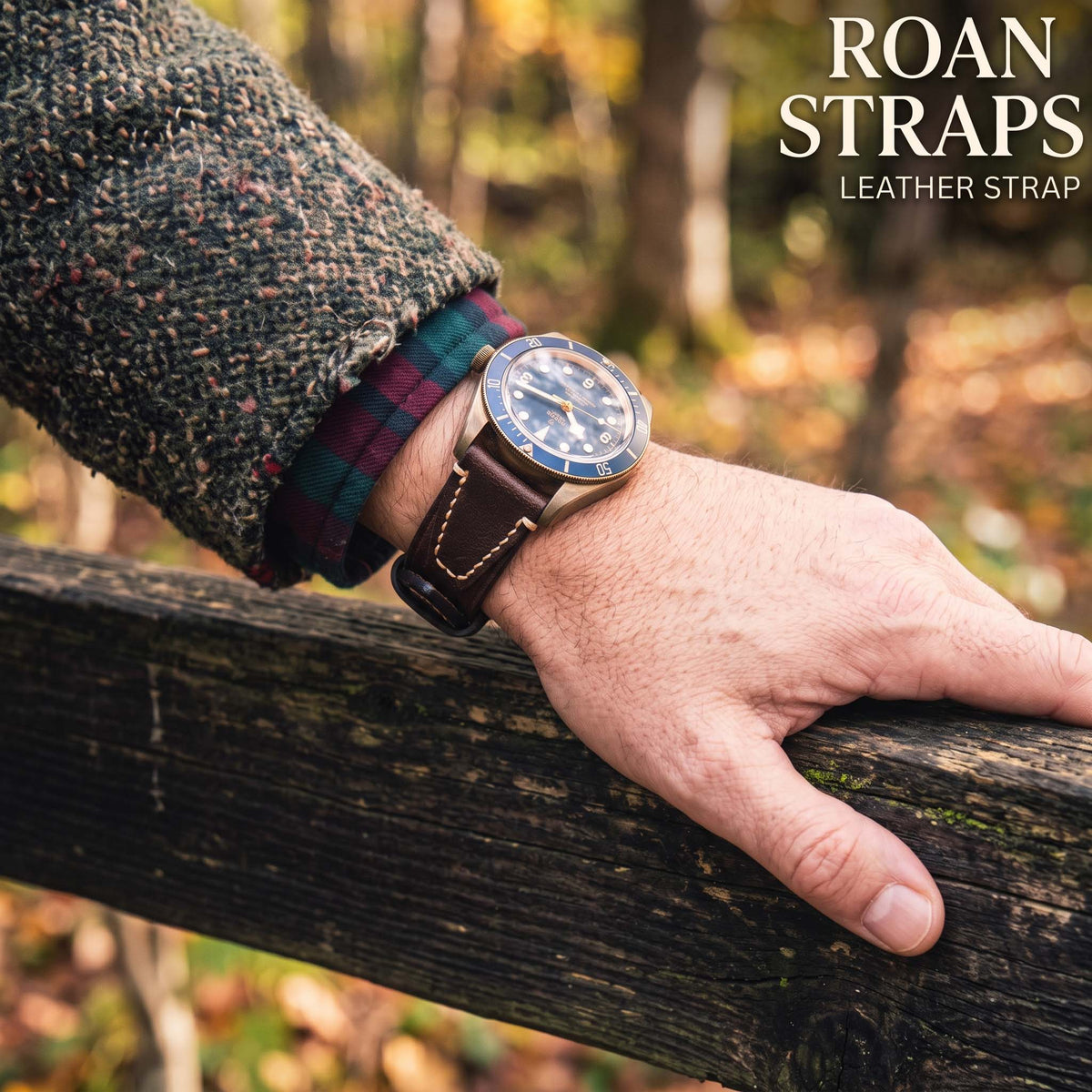 ROAN Straps  |  Dark Brown Crazy Horse Leather Watch Strap - Genuine Vintage Pull-up Leather Strap（18mm 20mm 22mm 24mm)
