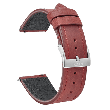 ROAN Straps | Tan Brown Italian Leather Watch Strap with Silver Pin Buckle - Handmade Artisanal Watch Band (20mm 22mm 24mm)