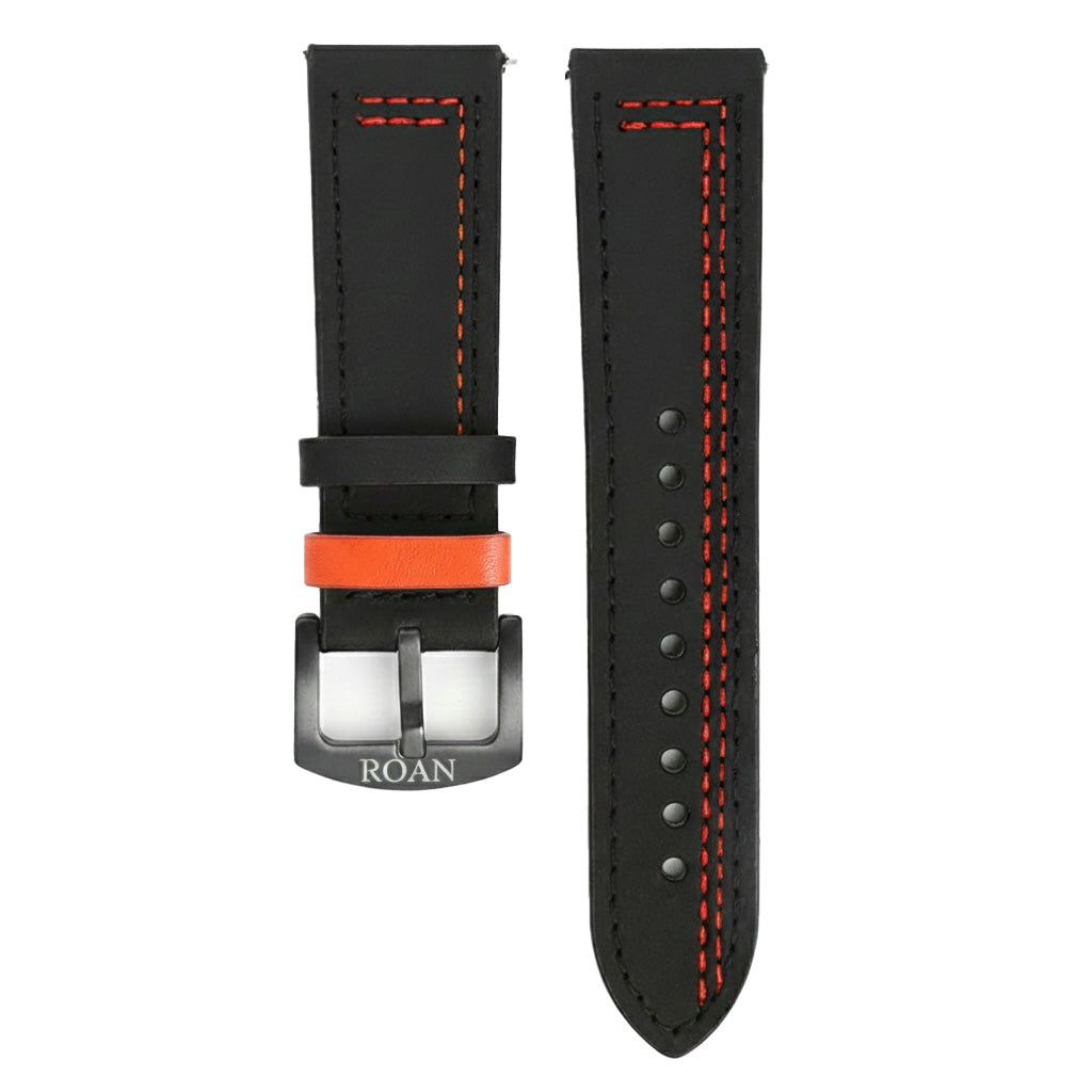 ROAN Straps  |  Genuine Leather Watch Strap - Vintage Dark Brown with Yellow Contrast Stitching(18mm 19mm 20mm 21mm 22mm 24mm)
